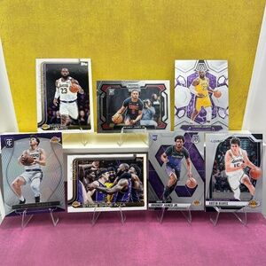 Lebron Lakers 7 card lot w/two Bronny rookie cards and Reeves